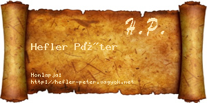 Hefler Péter névjegykártya
